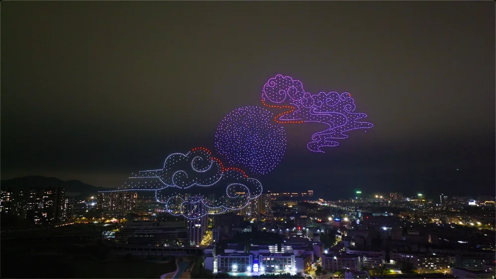 Outdoor drone formation light show
