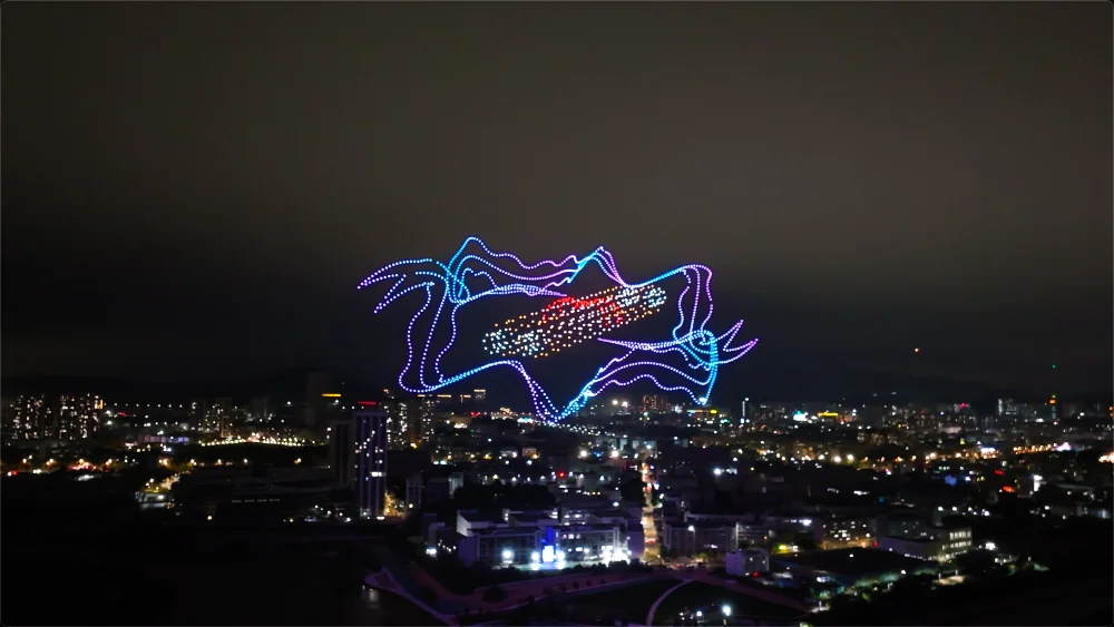 Outdoor swarm drone light show