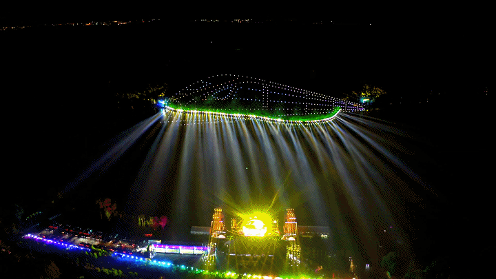 Drone formation light show for the Changchun Film Festival