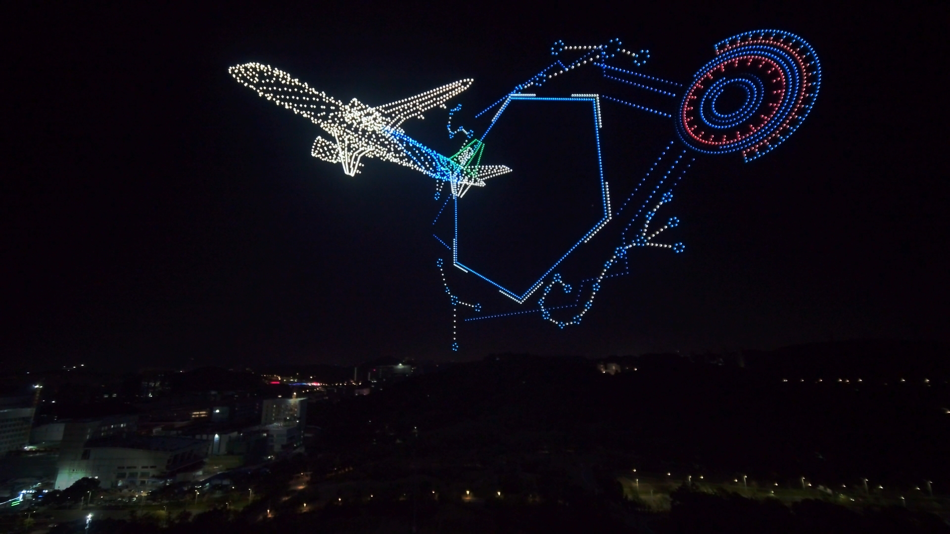 outdoor swarm drone light show